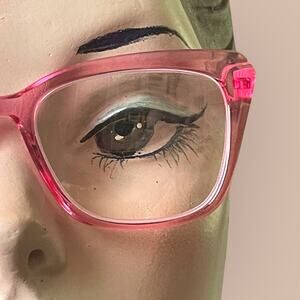Betsey Johnson +2.00 Pink Reading Glasses Readers Rounded Square